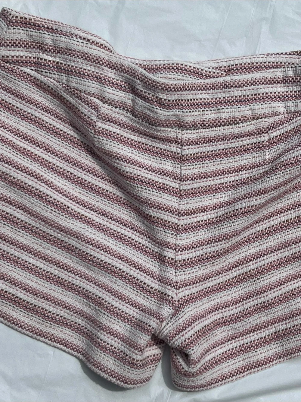 LOFT Riviera Cotton Tweed Bouclé Shorts Size 8 Pink Metallic Preppy Coastal Chic
